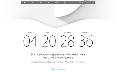 Apple、9月9日に行うiPhone 6の発表イベントのライブ中継を発表！日本時間では9月10日午前2時！
