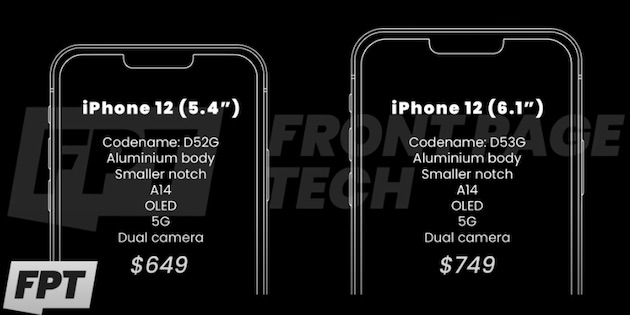iPhone12の5.4インチは新型iPhone SEよりもコンパクトになるかも！名称はiPhone12 miniか