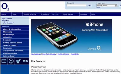 iPhone イギリスではO2に決定。気になる3Gは？