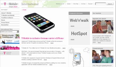 iPhone　ドイツではT-Mobileから発売　