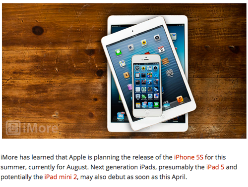 iPhone5Sの発売日は8月とiMoreが報じる