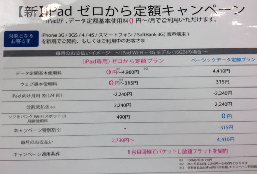 iPadゼロから定額キャンペーン