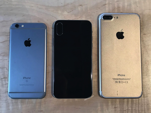 「iPhone8」のモックアップと「iPhone6s」&「iPhone7 Plus」を比較した写真が公開